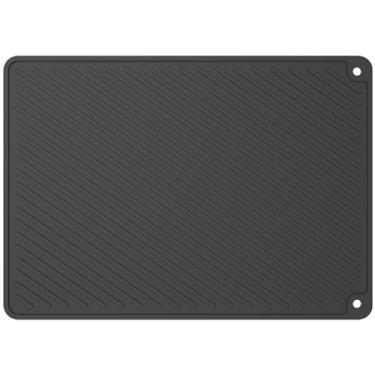 Imagem de UKQRRTC Capa de silicone para fogão elétrico extra grande, capa de fogão de secagem rápida, tapete de forno para cooktops de secador, 70 x 40 cm, preto