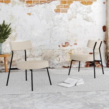 Imagem de Conjunto 2 Poltronas Estofadas Stout Tecido Sintético Est.Preta - Meta