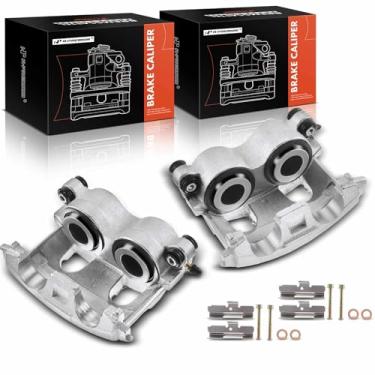 Imagem de A-Premium Conjunto de pinças de freio a disco sem suporte compatível com modelos Ford - E-150 (Econoline), E-250 (Econoline), E-350 E-450 Super Duty, E350 Econoline Club Wagon - Frente