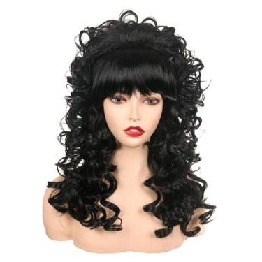 Imagem de Peruca FantaLook Fanta 80s Long Curly Vintage Cosplay preta