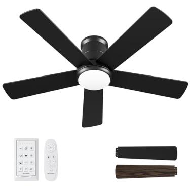 Imagem de Autoday Ventiladores De Teto Com Luzes, Ventilador De Teto De Perfil Baixo De 42 Polegadas Com Luz E Controle Remoto, Montagem Embutida, Reversível, 3 Circuitos, Regulável, Cc Silencioso, Ventilador