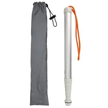 Imagem de Marsrut Bengala cega telescópica com bolsa de armazenamento, comprimento estendido de 125 cm, bengala dobrável antiderrapante à prova de choque para pessoas com deficiência visual reflexiva