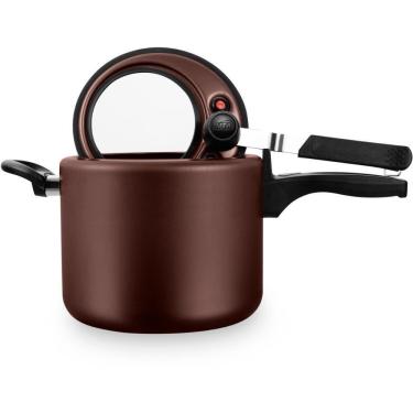 Imagem de Panela De Pressão Com Visor Superior 4,5L 20Cm Mta Chocolate