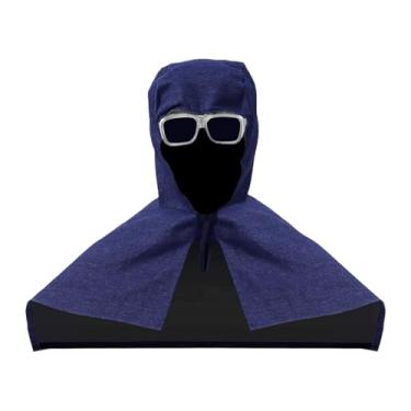 Imagem de Amagogo Capa de cabeça completa para soldagem, leve, à prova de poeira, jeans, proteção confortável para o pescoço, capuz, protetor de touca de soldador para, Style D
