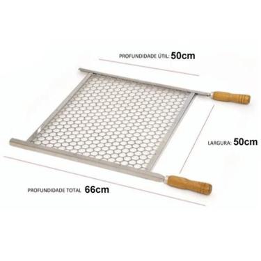 Imagem de Grelha Churrasco Churrasqueira 50Cm X 50Cm Aço Galvanizado
