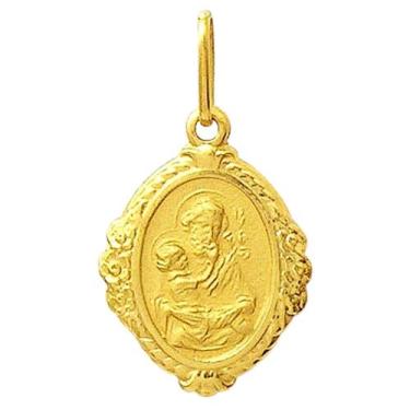 Imagem de Pingente São José Moldura Ouro 18K Ouro 18K Oval Bordada k110 - Usa Jo