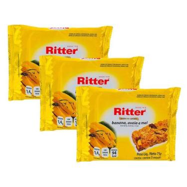 Imagem de Kit 3 Barra de Cereais Ritter Banana, Aveia e Mel com 3 Unidades de 25