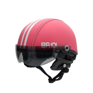 Imagem de Capacete coquinho scooter elétrica bike rosa viseira