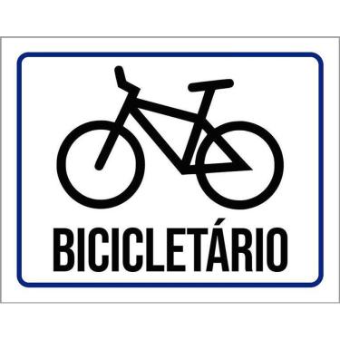 Imagem de Placa Sinalização Condomínio Bicicletário 36X46