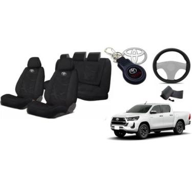 Imagem de Capas Bancos Hilux 2019-24 + Volante + Chaveiro - Iron Tech