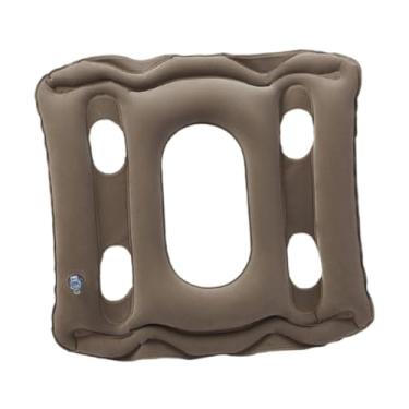 Imagem de OIIBWQ Assento inflável portátil confortável almofada de assento cóccix almofada para escritório sedentário viagens acampamento suporte ergonômico carro, Cor Café