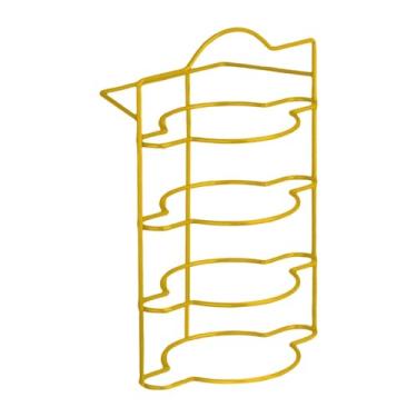 Imagem de Llazsybz Escorredor para Pratos de Cozinha, Organizador de Metal para Casa, Suporte para Preparação de Pratos de Bufê, Quatro Camadas, Tamanho real