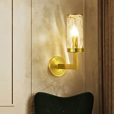 Imagem de Luminária de parede moderna com cúpula de vidro d'água, luminária de parede de latão para interiores, luminária de parede de cobre para penteadeira, arandelas de parede E14 para sala de esta