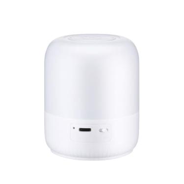 Imagem de Luminária de Mesa Mini LED 360° – Abajur de Cabeceira Touch Sem Fio Recarregável com 3 Níveis de Luz para Quarto, Escritório, Estudo e Decoração (Branco)