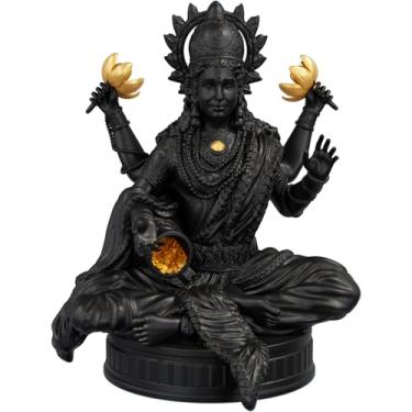 Imagem de Estátua Lakshmi Shri - Deusa Hindu da Prosperidade (Cor Aurum Noctis)