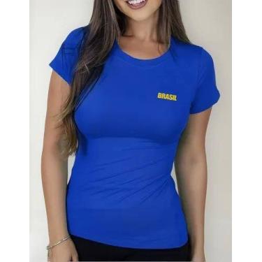 Imagem de Camiseta Camisa Algodão Feminina Masculina Adulto do Brasil Copa MD2 -