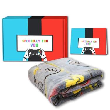 Imagem de Cobertor de jogos que brilha no escuro, controle de jogador, cobertor luminoso, brinquedos de presente para crianças, meninos, filhos adolescentes, pai, gamepad, presente de Páscoa, aniversário, Natal