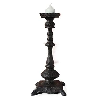 Imagem de Castiçal nostálgico retrô estilo europeu ferro fundido clássico castiçal mesa de cera mesa de vela antiga decoração de casa (D 32 * 28 cm)