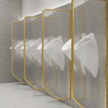 Imagem de Defletor de privacidade de mictório masculino, tela de privacidade de mictório masculino montado na parede, divisória de banheiro público com vidro temperado, usado em banheiros e bares públicos