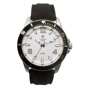 Imagem de Relógio Masculino de Aço Tuguir Analógico Infinity 9169B Prata e Preto e Branco