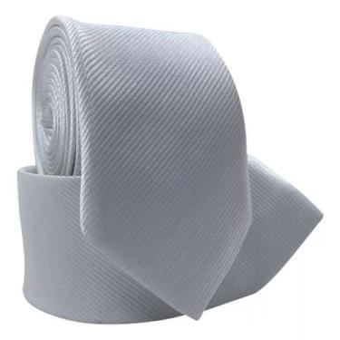 Imagem de Gravata Social Risco Fino Padrinho Evento - oem, Branca risco fino