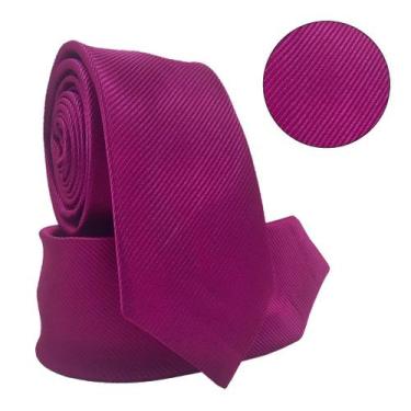 Imagem de Gravata Social Risco Fino Padrinho Evento - oem, Rosa fucsia risco fin
