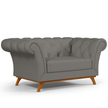 Imagem de Sofá 2 Lugares Para Sala de Estar Império 150 cm D02 Veludo Cinza C-317 - Lyam Decor