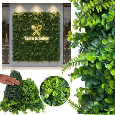 Imagem de 8 Placas de Folhagem Artificial Realista Painel Decorativo Linha Premi