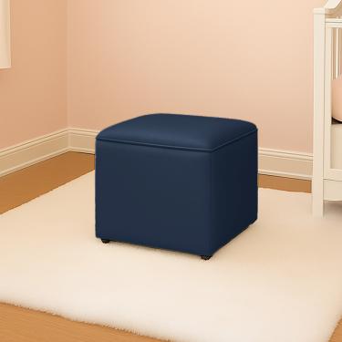 Imagem de Puff Decorativo Quadrado para Sala Lígia Sintético Azul Marinho E03 - D'Rossi