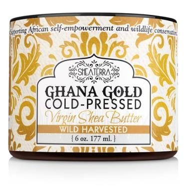 Imagem de Shea Terra Organics 100% Organic Cold-Pressed Virgin Shea Butter - Ghana Gold | Natural Daily Skin Cream for Dry Skin, Itchy Skin, Stretch Marks, Psoriasis, Eczema & other skin conditions - 6 oz