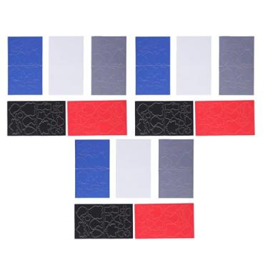 Imagem de Remendos de reparo de jaqueta autoadesivos à prova d'água remendos de reparo de tecido de nylon em vários formatos e cores para roupas, tendas, sacos de dormir, 15 folhas