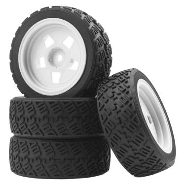 Imagem de Vgoohobby OD 2.8" RC 1/10 On Road Tires & Plastics Wheel Rims 12mm Hex Compatible with Tamiya TT01 HSP 94123 Traxxas 4Tec 2.0 1/10 RC On Road Racing & Touring Car (White)