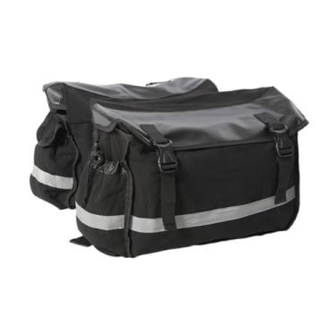 Imagem de Zxpjkyu Bolsa Dupla para Bicicleta, para Bagageiro Traseiro, Bolsa de Selim para, Preto