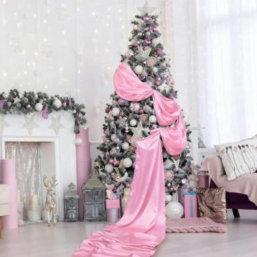 Imagem de Thyle Decoração de fita de árvore de Natal luxuosa extragrande de 71 cm x 55 cm, guirlanda de fita larga gigante e elegante para decoração de Natal, escadas, casamentos, ambientes internos e externos