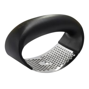 Imagem de Amassador Espremedor Inox Premium Triturador de Alho Gengibre e Pimenta com design ergonômico Tipo gangorra Utensílio Prático Durável e Higiênico Essencial na Cozinha para Sabor e Velocidade