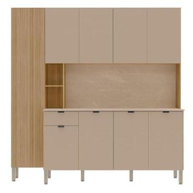 Imagem de Cozinha Compacta 9 Portas 1 Gaveta 201 Cm Pulse Freijo - Kit's Paraná