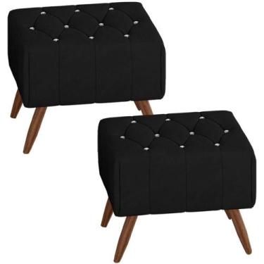 Imagem de Kit 2 Puff Puf Para Sala Pes Madeira Trit Veludo Sl 944 Peer Sl 944 - 