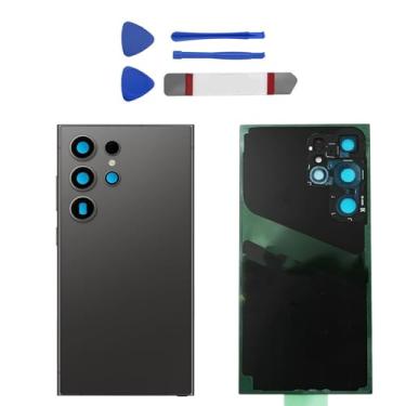 Imagem de Substituição de vidro traseiro traseiro para Galaxy S24 Ultra para Samsung Galaxy S24 Ultra, Galaxy S24 Ultra 5G Substituição de vidro traseiro com lente de câmera pré-instalada e adesivo + kits de