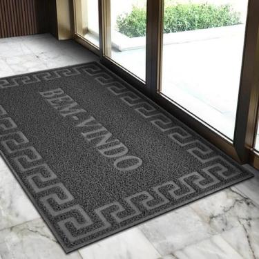 Imagem de 1 Tapete Porta Capacho Bem Vindo Antiderrapante PVC 60x90 Vr - IDEALIZ
