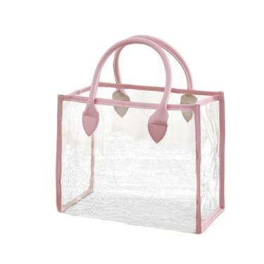 Imagem de Bolsa de armazenamento de grande capacidade sacolas de compras práticas bolsa de PVC (Rosa-G)