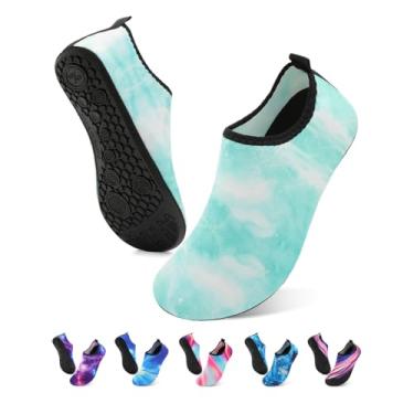 Imagem de Sapatos aquáticos de secagem rápida, meias aquáticas, sapatos de piscina unissex, Verde tingido, 5.5-6.5 Women/4.5-5.5 Men