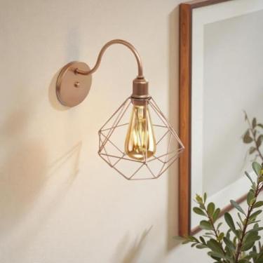 Imagem de Arandela De Parede Retrô Diamante Luminária Moderna Vintage 127v e 220v (ROSE GOLD)