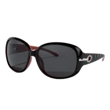 Imagem de Óculos de sol modernos com strass para mulheres, armações retrô grandes clássicas, glamourosas, para festas, casamentos, eventos noturnos, Armação preta e vermelha/lente preta, Lens Width: 62