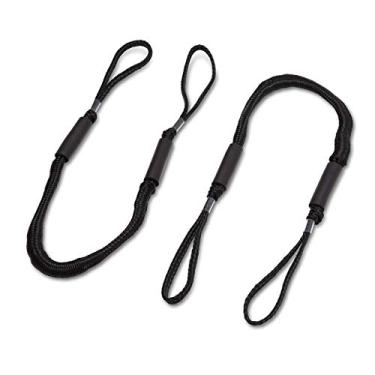 Imagem de Corda de ancoragem elástica para barco DOMABRI – Pacote com 2 – Linha de ancoragem de 1,2 m – Acessórios para ancoragem rápida – Sem torcer – Pontão, caiaque, barco de pesca – Durável – E-Book grátis – Preto