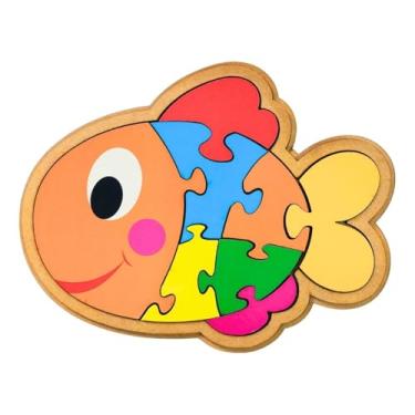Imagem de Quebra Cabeça Infantil de Peixinho em Madeira (MDF)