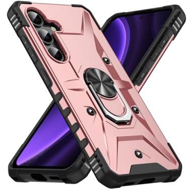 Imagem de SORAKA Capa para Samsung Galaxy A56 5G com suporte para anel,PC rígido e TPU macio,proteção dupla 2 em 1,compatível com suportes magnéticos para carros