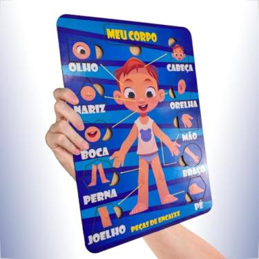 Imagem de Quebra Cabeça Educacional Infantil Corpo Humano Masculino 11 Pçs Em Mdf Adesivado