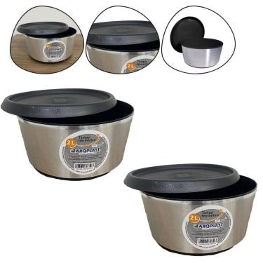 Imagem de Kit 2 Pote Organizador Multiuso Hermético 2 Litros Bpa Free