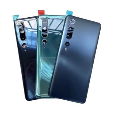 Imagem de Para Xiaomi Mi 10 5G – Capa traseira de bateria de substituição compatível com lente de câmera (preto)