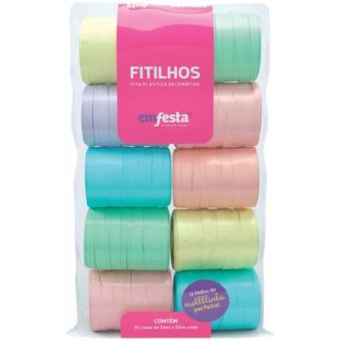 Imagem de Fitilho 5MM X 50M CANDY Colors Sortidos Pacote com 10 Unidades - Emfes